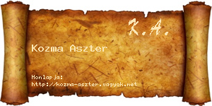 Kozma Aszter névjegykártya
