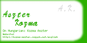 aszter kozma business card